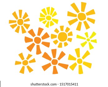 Sun Hand Drawn Silhouette Vector Illustration