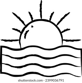 Sun hand drawn vector illustration