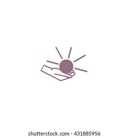 sun, hand, icon