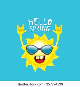 Sun hand rock n roll icon vector illustration. Spring or summer Rock concert poster design template or greeting card