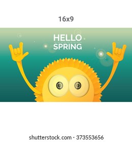 Sun hand rock n roll icon vector illustration. Spring or summer Rock concert poster design template or greeting card