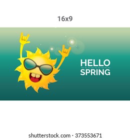 Sun hand rock n roll icon vector illustration. Spring or summer Rock concert poster design template or greeting card