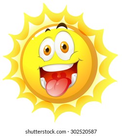 Sun with happy face illustration