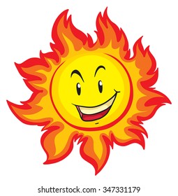 Sun with happy face illustration