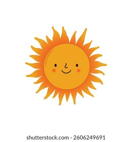a Sun With Happy Face Vector Illustration, Sunshine Vector Image, Sun with Face Vector Image, Cute Sun Image Vector.