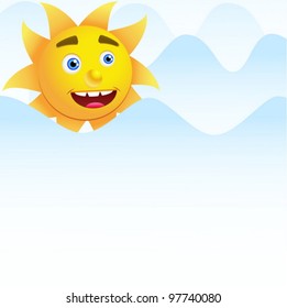 The sun has looked out from for clouds. Vector