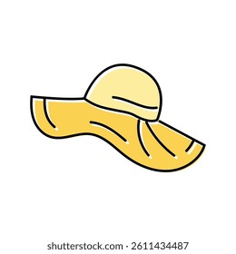 sun hat cap color icon vector. sun hat cap sign. isolated symbol illustration