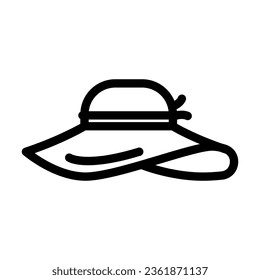 sun hat cap line icon vector. sun hat cap sign. isolated contour symbol black illustration