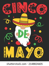 Sun hat cinco de mayo vector illustration. Sun hat background