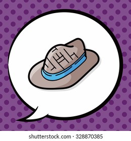 sun hat color doodle, speech bubble