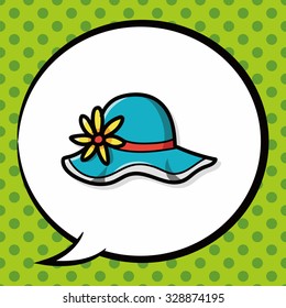 sun hat color doodle, speech bubble