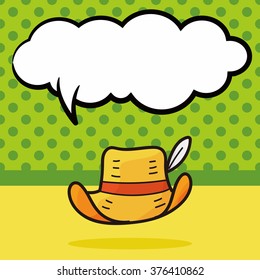 sun hat color doodle, speech bubble