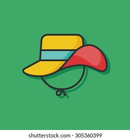 Sun hat color line icon