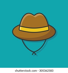 Sun hat color line icon