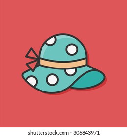 Sun hat color line icon