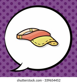 sun hat doodle, speech bubble