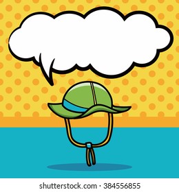 sun hat doodle, speech bubble