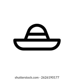 Sun hat. Editable stroke vector icon.