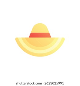 Sun hat. Editable vector icon, coloured.