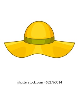 Sun hat icon. Cartoon illustration of sun hat vector icon for web design