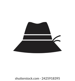Diseño del icono del sombrero del sol, aislado sobre fondo blanco, ilustración vectorial