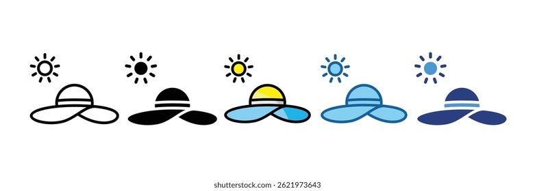 Sun Hat Icon Element For Design