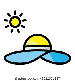 Sun Hat Icon Element For Design