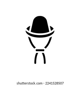 icono de sombrero solar con vektor aislado y fondo transparente