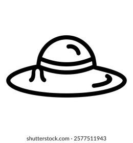 Sun Hat Icon in Line Style