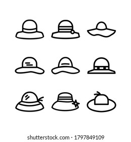 sun hat icon or logo isolated sign symbol vector illustration - Collection of high quality black style vector icons
