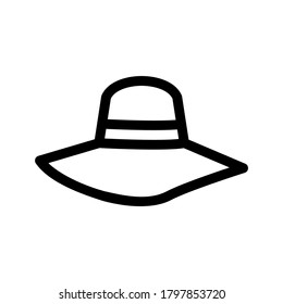 sun hat icon or logo isolated sign symbol vector illustration - high quality black style vector icons
