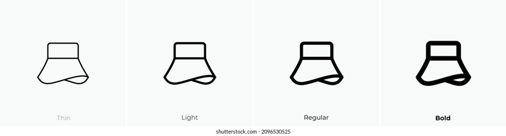 sun hat icon. Thin, Light Regular And Bold style design isolated on white background