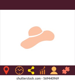 Sun hat  icon. Vector design. 