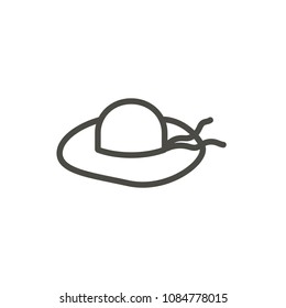 Sun hat icon vector. Line summer symbol isolated. Trendy flat outline ui sign design. Thin linear sunhat graphic pictogram for web site, mobile app. Logo illustration. Eps10.