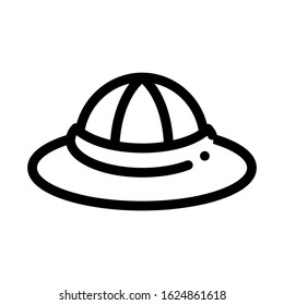 Sun Hat Icon Vector. Outline Sun Hat Sign. Isolated Contour Symbol Illustration