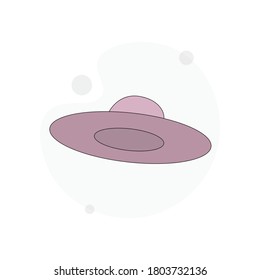 Sun hat isolated vector flat illustration