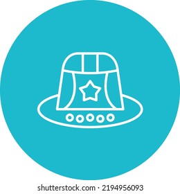 Sun Hat line circle icon vector image. Can also be used for web apps, mobile apps and print media.
