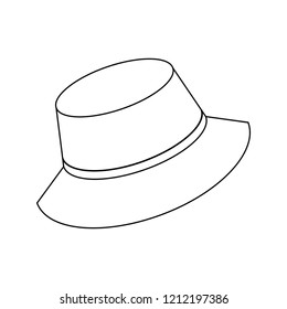 Sun hat line icon, vector illustration