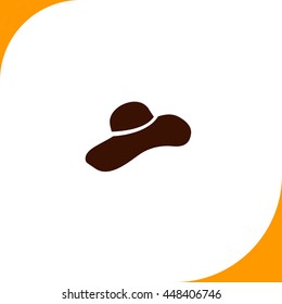 Sun hat sign. Brown icon on white background