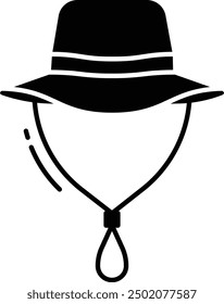 Sun hat solid glyph vector illustration