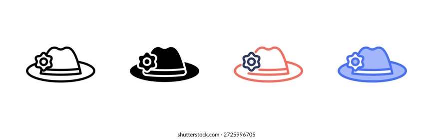 Sun Hat Style Icon Set