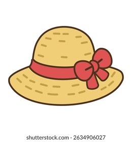 Sun hat stylish summer hat vector illustration isolated on white background	