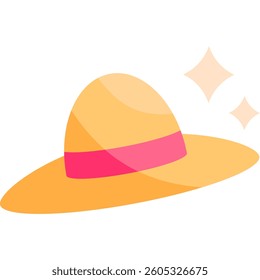 Sun Hat Summer - Holiday icon Flat Illustration