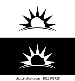 A sun with head people concept. Very suitable in various business purposes, also for icon, symbol, logo and many more.