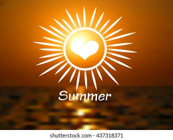 sun heart of summer sea background