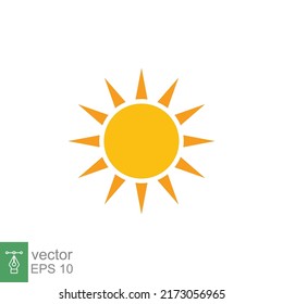 Sun heat icon. Simple flat style. Shine, warm, web, pictogram, sunlight, heat, symbol, weather concept. Vector illustration isolated on white background. EPS 10