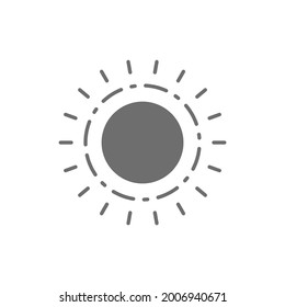 Sonne, Hitze, Sommergrausymbol. Einzeln auf weißem Hintergrund