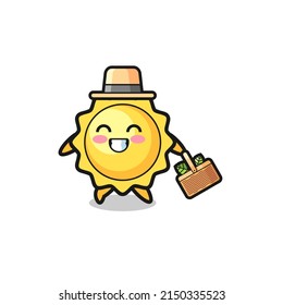 sun herbalist character searching a herbal , cute design