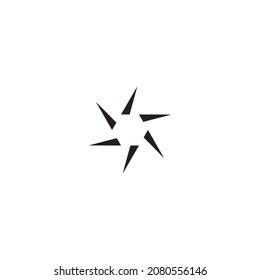 sun hexagon simple symbol logo vector