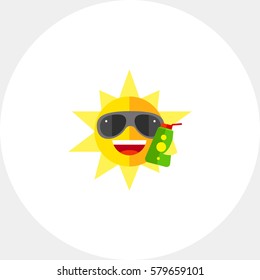 Sun holding opened sunscreen lotion icon